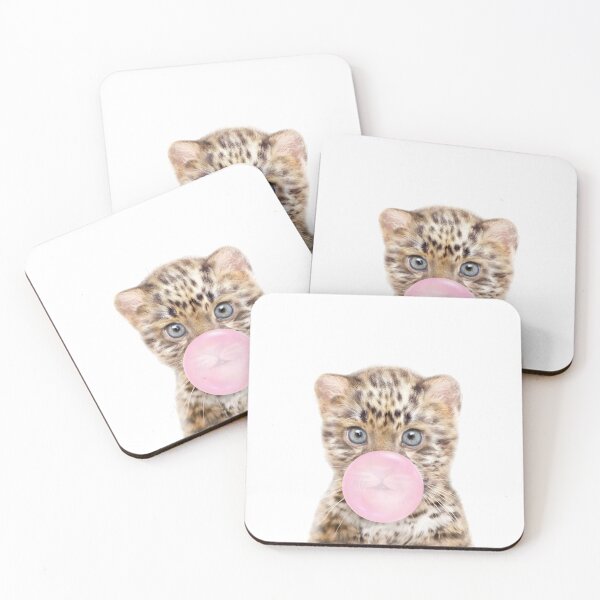 Item preview, Baby Leopard Blowing Bubble Gum by Zouzounio Art designed and sold by zouzounioart.