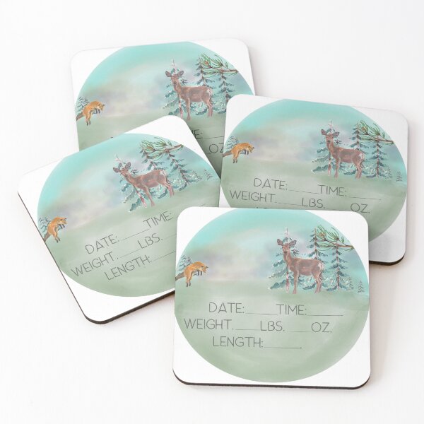 Item preview, Woodland birth announcement  designed and sold by SaintsPlace.