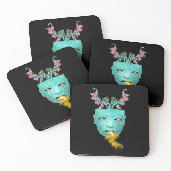 Item preview, Teotihuacan jade mask with floral motifs  designed and sold by Floradigital.