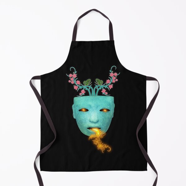 Item preview, Teotihuacan jade mask with floral motifs designed and sold by Floradigital.