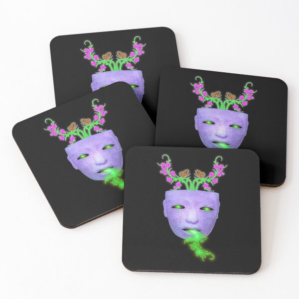 Item preview, Teotihuacan jade mask with floral motifs  designed and sold by Floradigital.