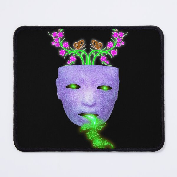 Item preview, Teotihuacan jade mask with floral motifs  designed and sold by Floradigital.