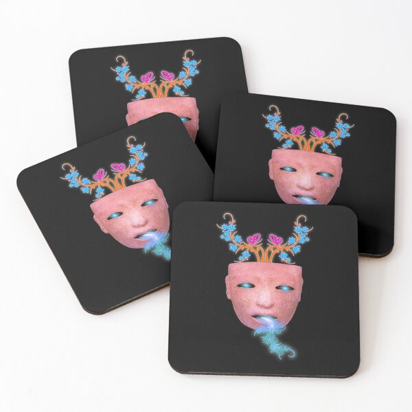 Item preview,   Teotihuacan jade mask with floral motifs  designed and sold by Floradigital.