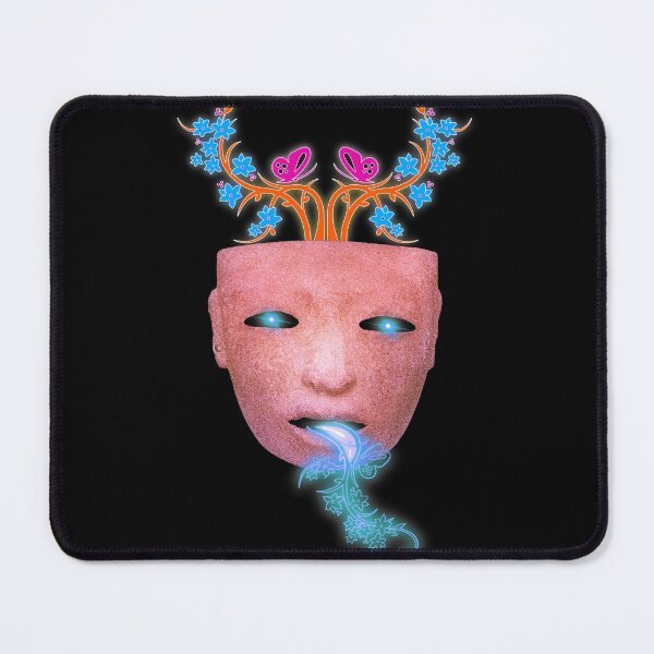 Item preview,   Teotihuacan jade mask with floral motifs  designed and sold by Floradigital.