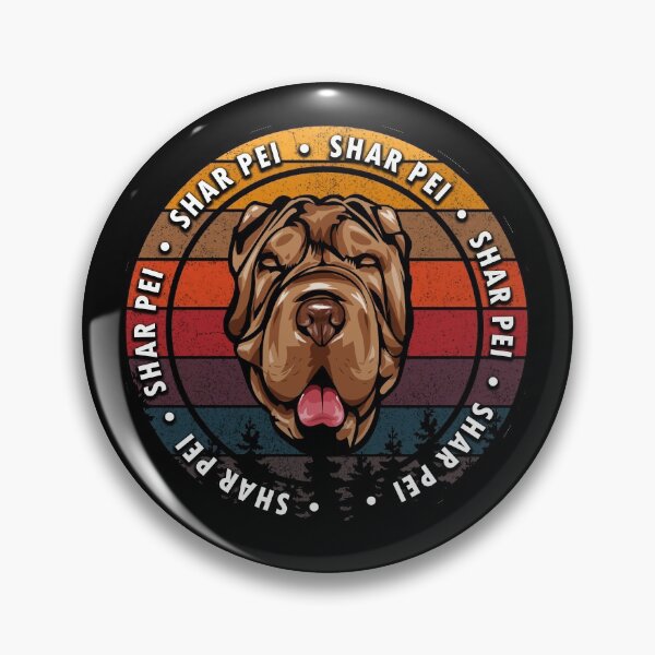 Item preview, Shar Pei distressed sunset retro dog face design designed and sold by SamRVstore.