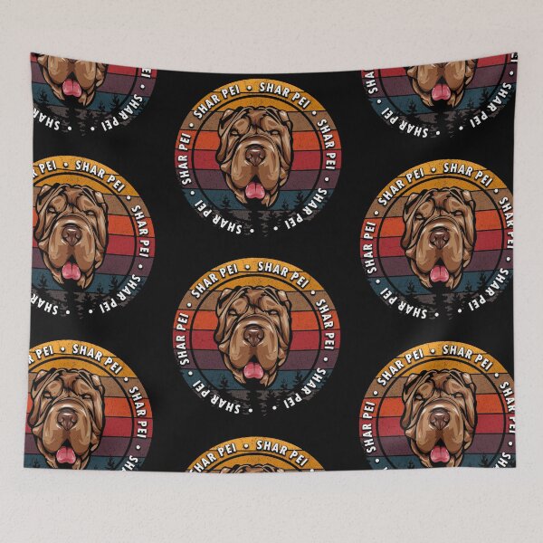 Item preview, Shar Pei distressed sunset retro dog face design designed and sold by SamRVstore.