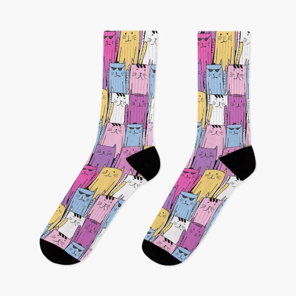 Item preview, Women's Men Cat Lovers Novelty Fashion Casual Crew Socks designed and sold by NOorYES.