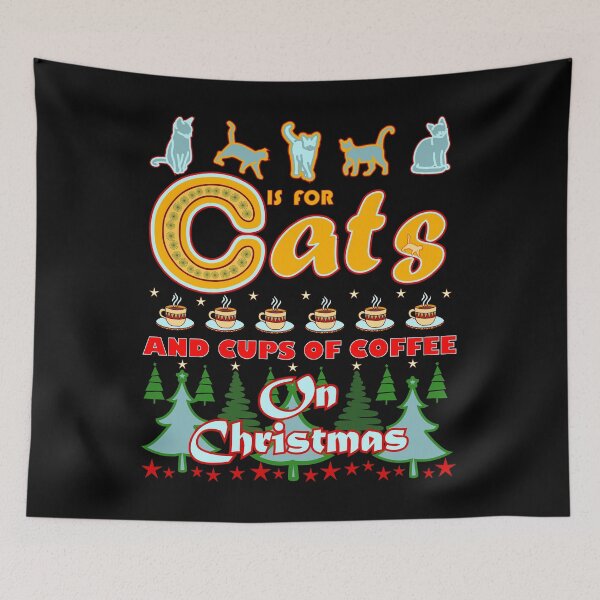 Item preview, Cat Christmas Coffee Letter C Alliteration designed and sold by artfulnotebook.