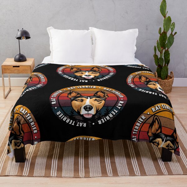 Item preview, Rat Terrier distressed sunset retro dog face design designed and sold by SamRVstore.