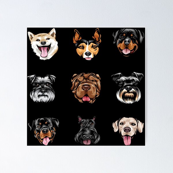 Item preview, Artistic dog face designs sticker pack designed and sold by SamRVstore.