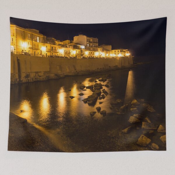 Item preview, Sicilian Glow - Ortygia Island in Syracuse Sicily from the Sea Promenade designed and sold by Georgia Mizuleva.