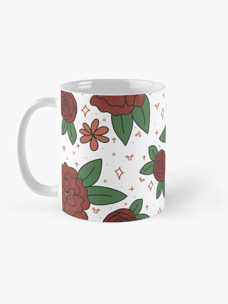 Thumbnail 3 of 6, Coffee Mug, Red Magic Flowers designed and sold by wishandway.