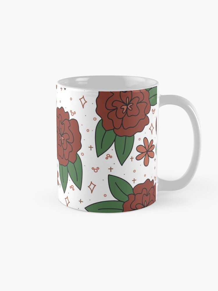 Thumbnail 5 of 6, Coffee Mug, Red Magic Flowers designed and sold by wishandway.