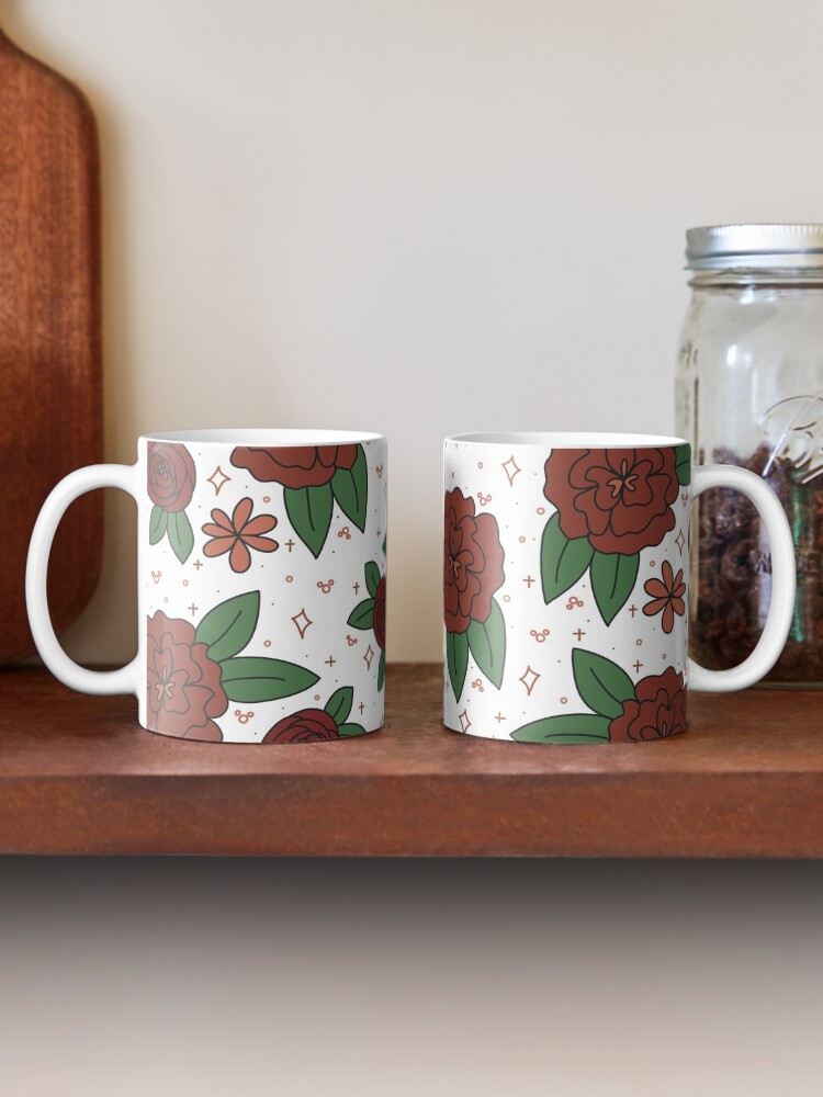 Thumbnail 2 of 6, Coffee Mug, Red Magic Flowers designed and sold by wishandway.