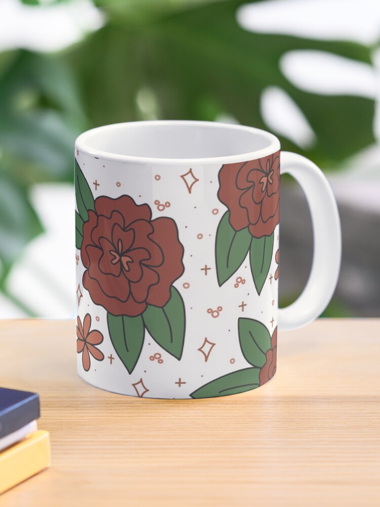 Thumbnail 1 of 6, Coffee Mug, Red Magic Flowers designed and sold by wishandway.