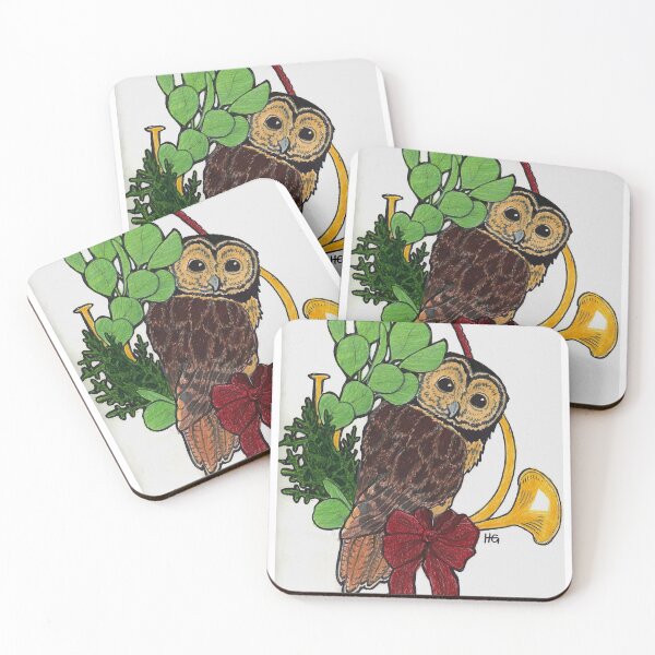 Item preview, Christmas Horn Owl designed and sold by The Illustrated Owl.