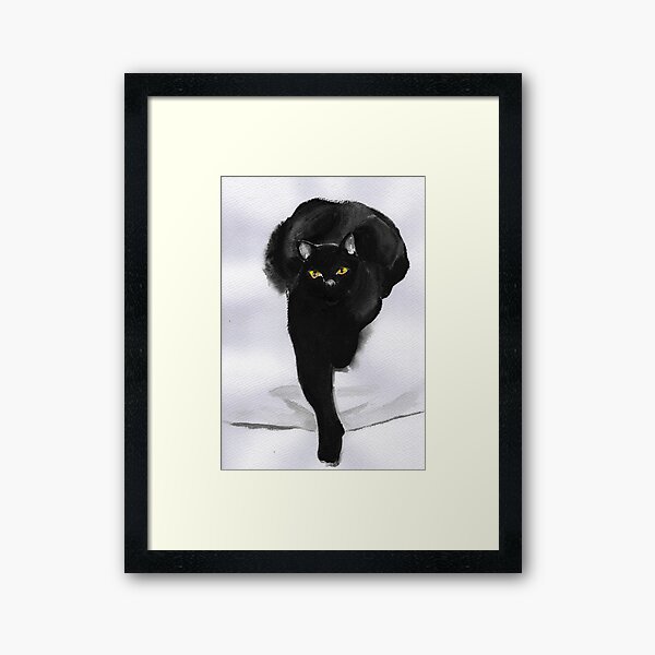 Black Cat Healing Session Framed Art Print
