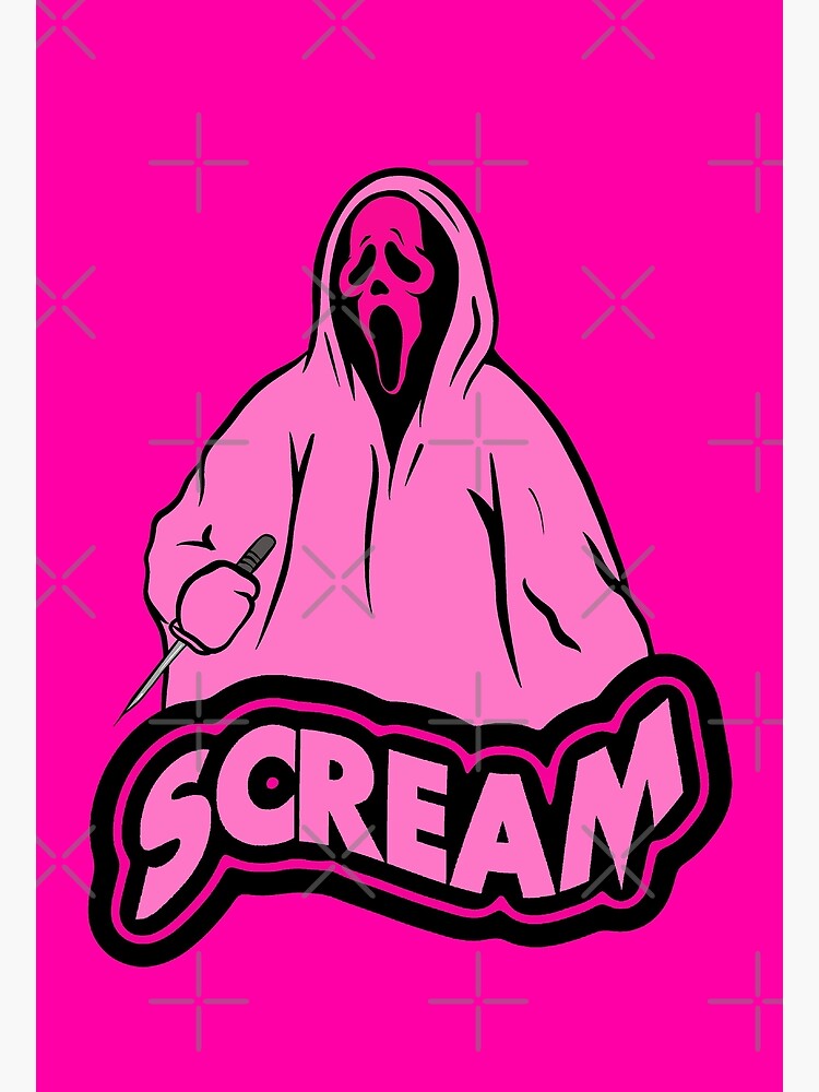 Pink Ghostface Art Print By Coco Colors Redbubble   Flat,750x,075,f Pad,750x1000,f8f8f8 