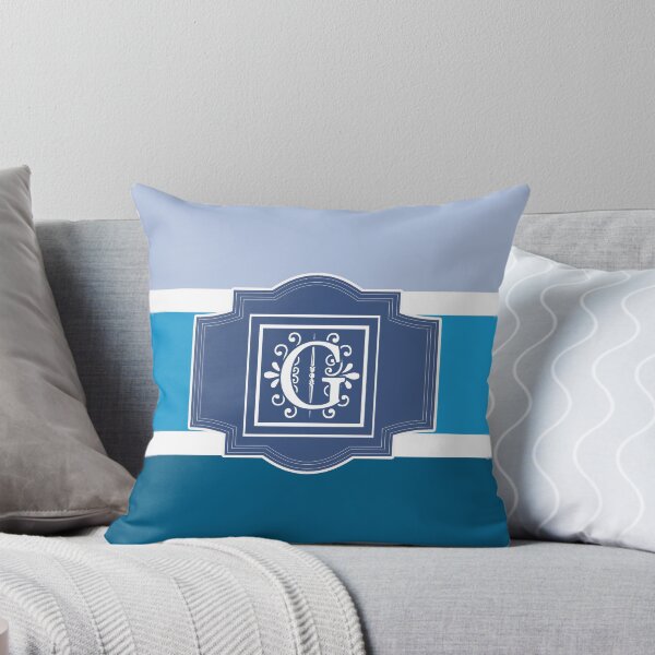 Artikelvorschau, Streifen-Schatten des blauen Monogrammed Entwurfs entworfen und verkauft von Greenbaby.