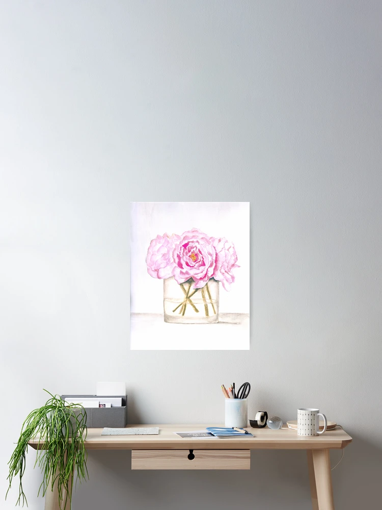 Thumbnail 2 of 3, Poster, Pink Roses in Water designed and sold by Shelly  Moore.