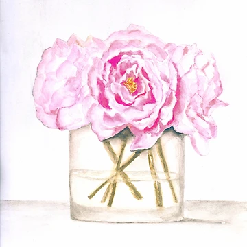 Artwork thumbnail, Pink Roses in Water by Shelly Moore