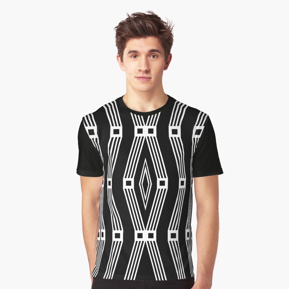 Geometric Line Zig Zag Graphic T-Shirt