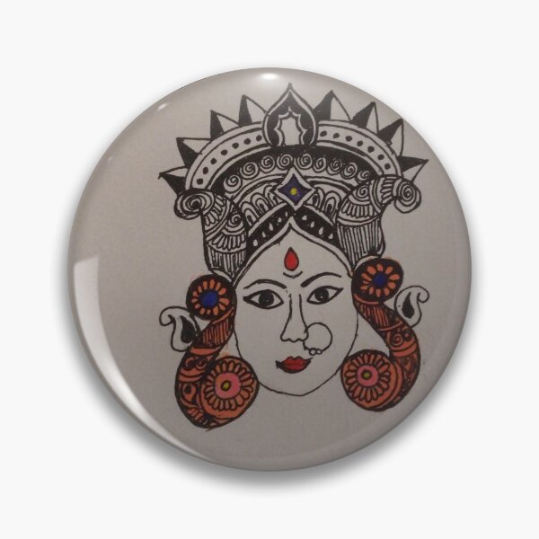 Artikelvorschau, Maa Durga Gesichtsbedeckung mit Mandala-Arbeit entworfen und verkauft von Soothing-arts.