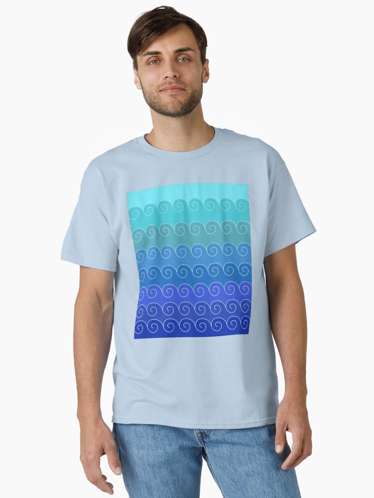 Thumbnail 2 of 7, Classic T-Shirt, Mystical Japanese Wave Pattern Series1 designed and sold by vkdezine.