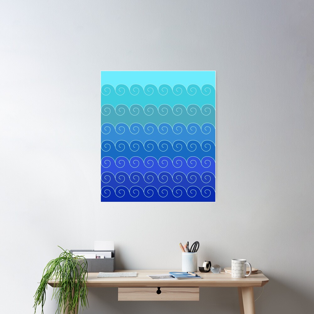 Mystical Japanese Wave Pattern Series1 Poster