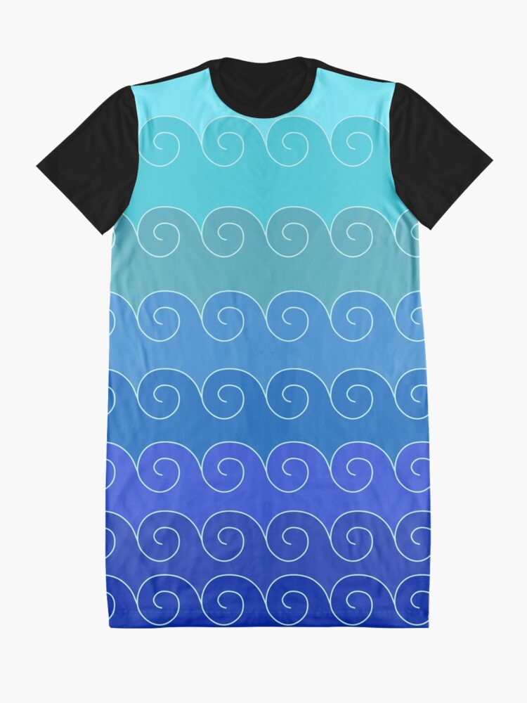 Alternate view of Mystical Japanese Wave Pattern Series1 Graphic T-Shirt Dress