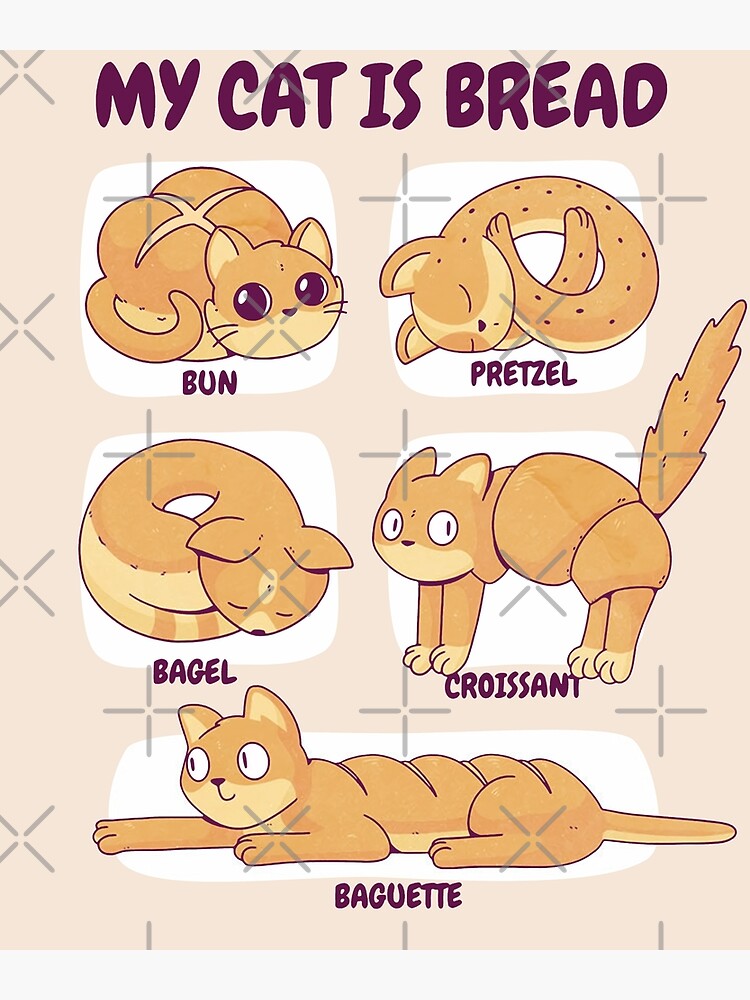 cat bread Poster for Sale by BattleGoat