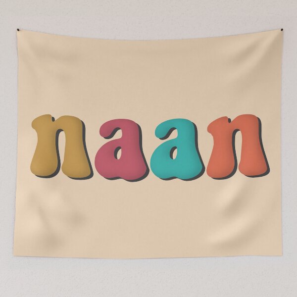 Item preview, Naan Retro Yellow Red Cyan Orange designed and sold by cashewdays.