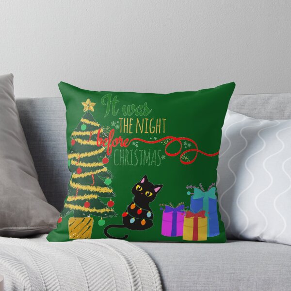 Item preview, It Was The Night Before Christmas With Black Cat Gifts And Christmas Tree By Joy฿oy designed and sold by Joy8oy.