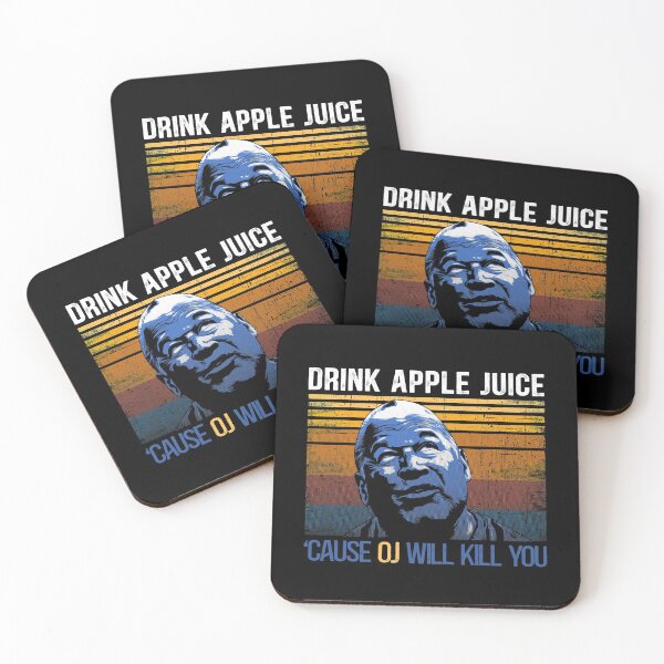 Item preview, Funny Saying Drink Apple Juice Because OJ Will Kill You Vintage sunset Fruits Apples designed and sold by Dolphin Graphic.