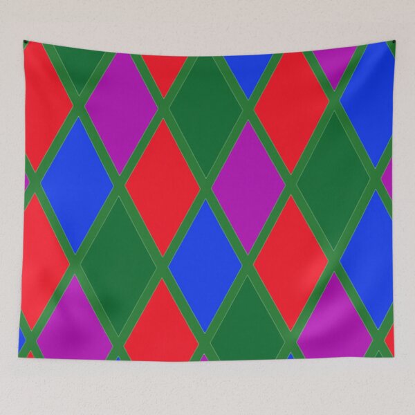 Item preview, Red Green Blue and Purple Diamond Argyle Pattern  designed and sold by AliCatOriginals.