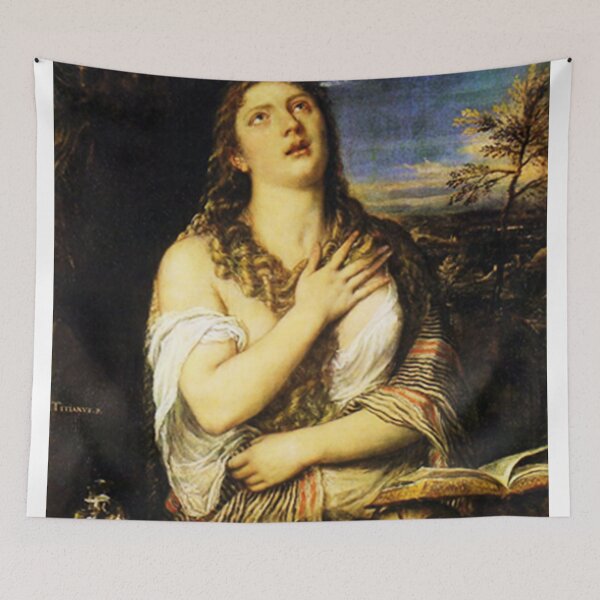 Item preview, the original painting by Titian Vecellio "The Penitent Mary Magdalene" designed and sold by OneginaEvgenia.