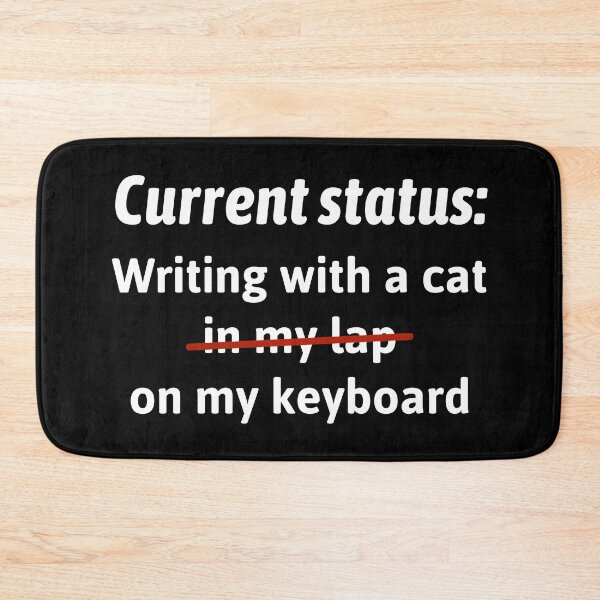 Item preview, Writing With Cat On Keyboard - Light On Dark designed and sold by redvioletart.