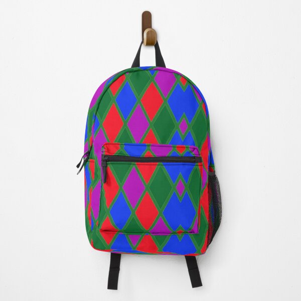 Item preview, Argyle Pattern Using Red Green Blue and Purple Diamonds Outlined in Green Lines designed and sold by AliCatOriginals.