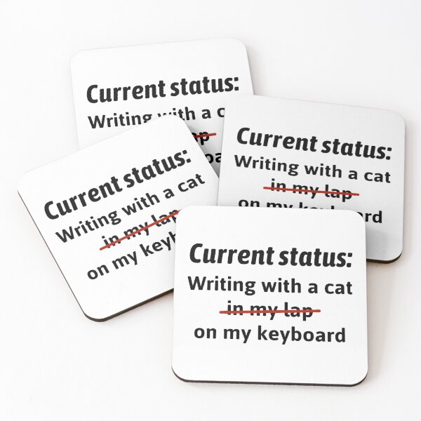 Item preview, Writing With Cat On Keyboard - Dark on Light designed and sold by redvioletart.