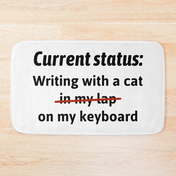 Item preview, Writing With Cat On Keyboard - Dark on Light designed and sold by redvioletart.