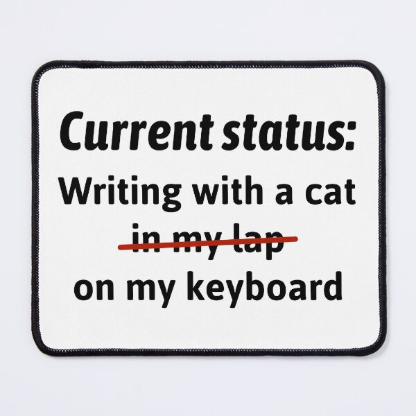 Item preview, Writing With Cat On Keyboard - Dark on Light designed and sold by redvioletart.