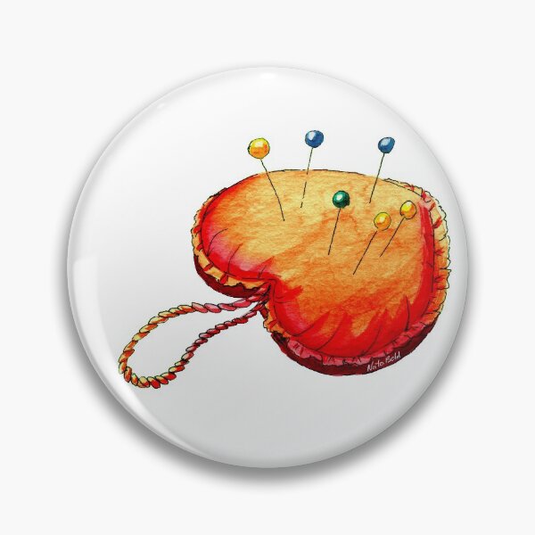 Item preview, Orange Watercolor Heart Pincushion designed and sold by NataBold.