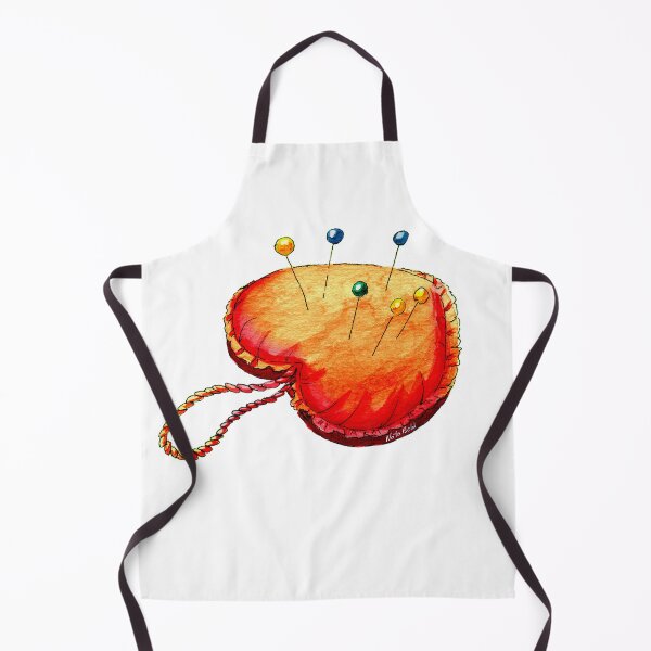 Item preview, Orange Watercolor Heart Pincushion designed and sold by NataBold.