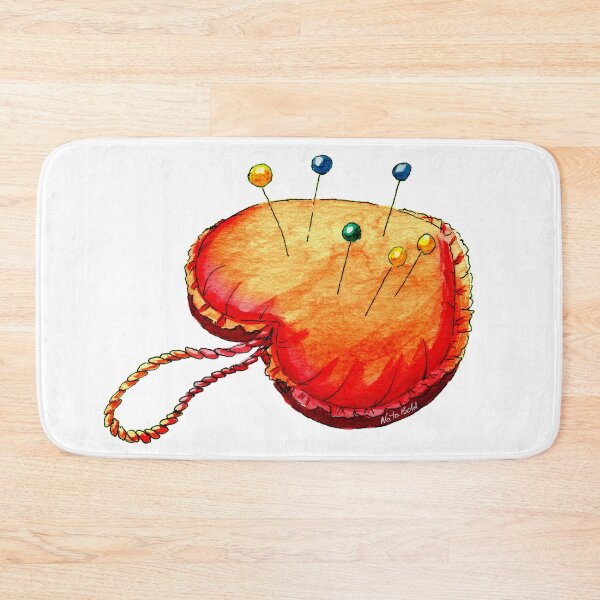Item preview, Orange Watercolor Heart Pincushion designed and sold by NataBold.