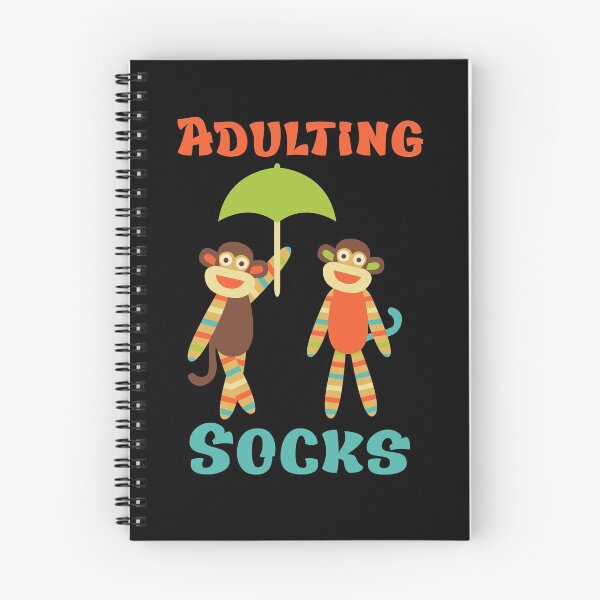 Item preview, Adulting Socks - Sock Monkeys Under an Umbrella designed and sold by Trinket-Trickster.
