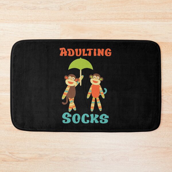 Item preview, Adulting Socks - Sock Monkeys Under an Umbrella designed and sold by Trinket-Trickster.