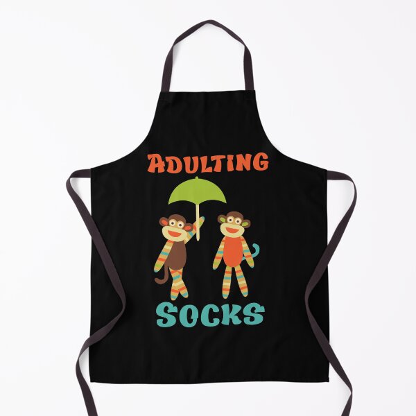 Item preview, Adulting Socks - Sock Monkeys Under an Umbrella designed and sold by Trinket-Trickster.