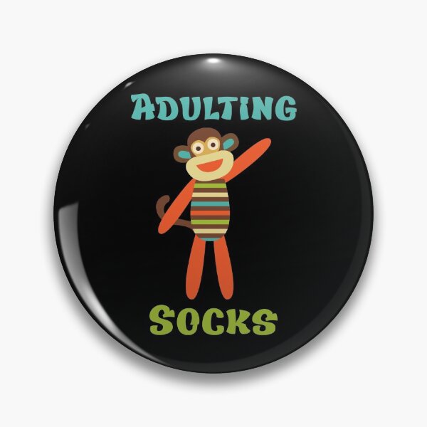 Item preview, Adulting Socks - Sock Monkey Waving designed and sold by Trinket-Trickster.