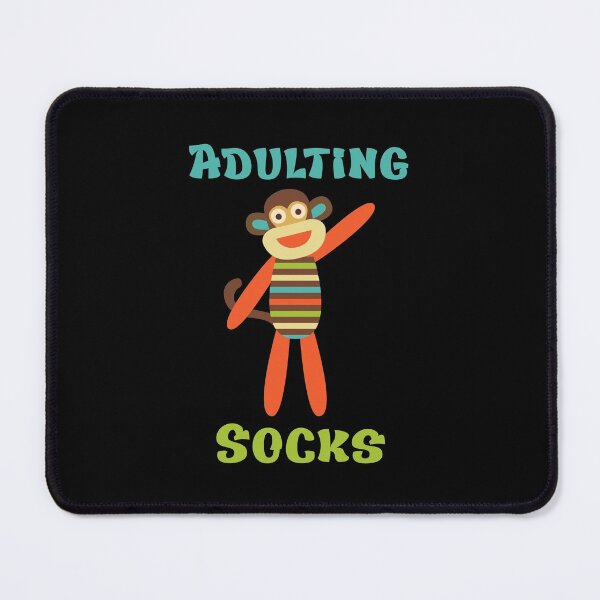 Item preview, Adulting Socks - Sock Monkey Waving designed and sold by Trinket-Trickster.
