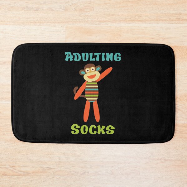 Item preview, Adulting Socks - Sock Monkey Waving designed and sold by Trinket-Trickster.
